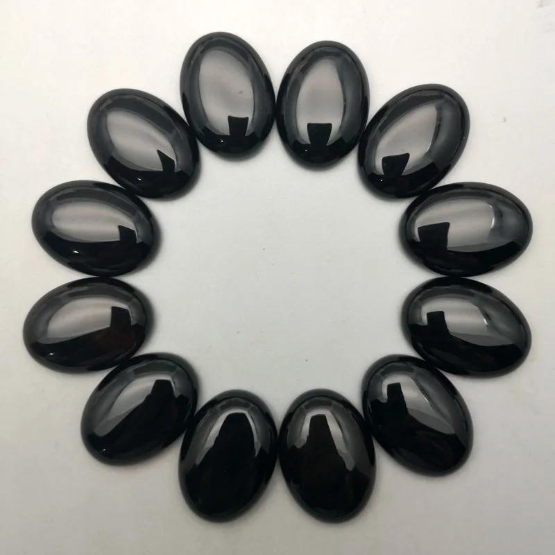 

25x18MM Nature Stone Black Onyx cabochon for jewelry making beads cab cabochon stone 12Pcs/lot Free shipping no hole Wholesale