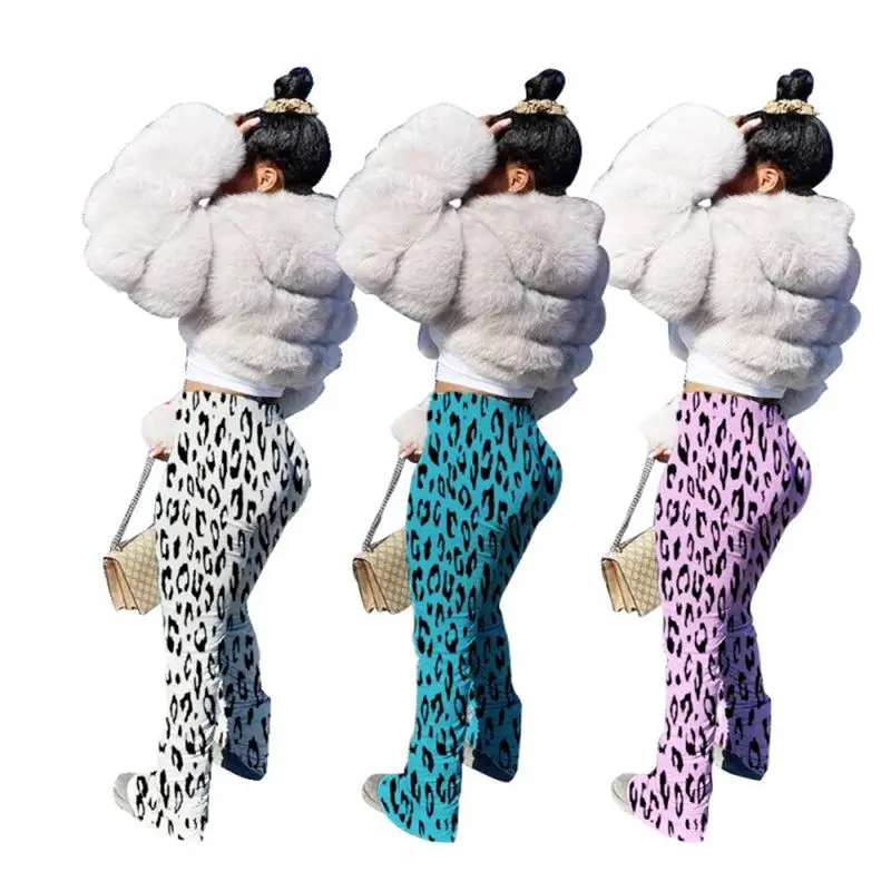ZKYZWX Sexy Leopard High Waist Stacked Leggings Sweatpants Women Elastic Bell Bottom Trouser Split Hem Stack Flare Ruched Pants
ZKYZWX Sexy Leopard High Waist Stacked Leggings Sweatpants Women Elastic Bell Bottom Trouser Split Hem Stack Flare Ruched Pants
