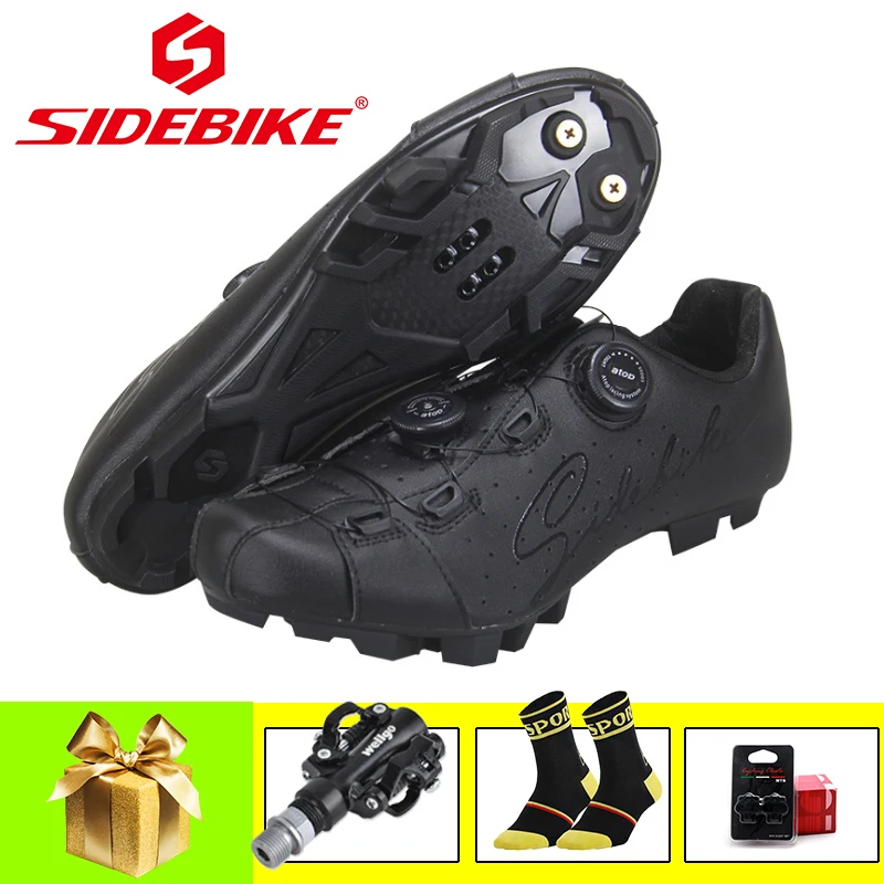 Мужские велосипедные кроссовки SIDEBIKE самоблокирующаяся дышащая обувь для горных