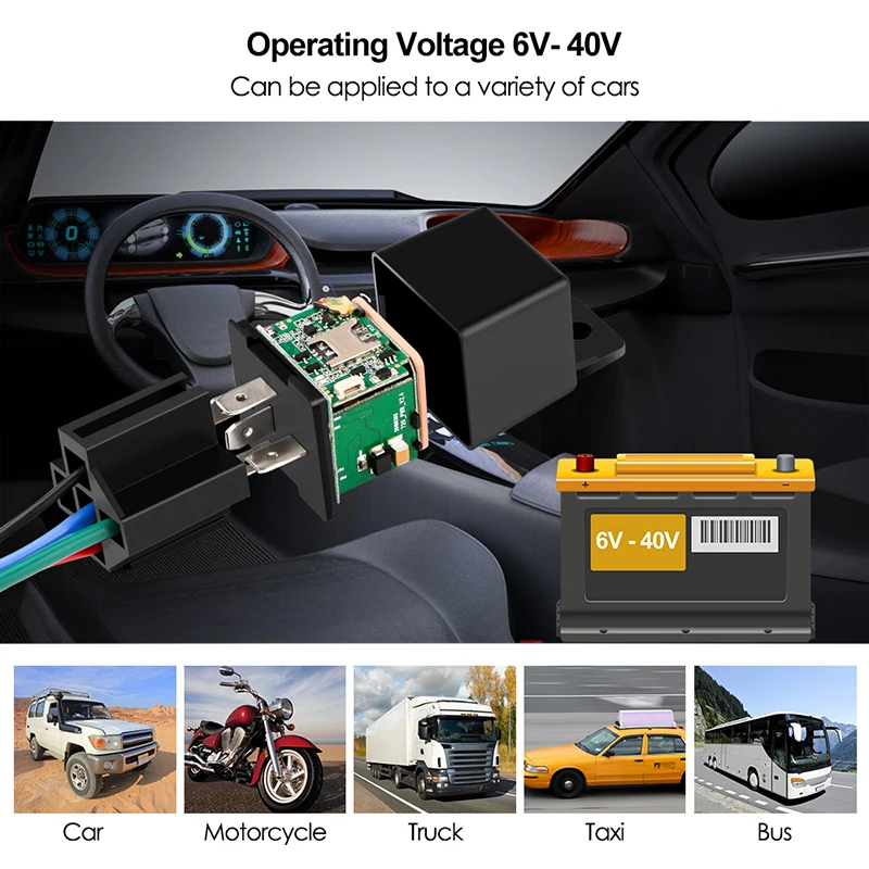 MV720 Smart Relay GPS Tracker Locator Device For Car / Motorcycle / Truck MiCODUS APP Remote Control Suitable For Android / iOS
MV720 Smart Relay GPS Tracker Locator Device For Car / Motorcycle / Truck MiCODUS APP Remote Control Suitable For Android / iOS