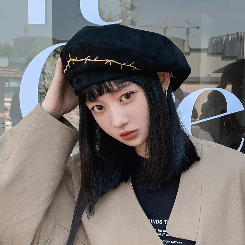 шапка Women's Girls Berets French Artists Warm Suede Branch Embroidered Winter Beanie Hats Fall Retro Berets Pure Color Elegant
шапка Women's Girls Berets French Artists Warm Suede Branch Embroidered Winter Beanie Hats Fall Retro Berets Pure Color Elegant
