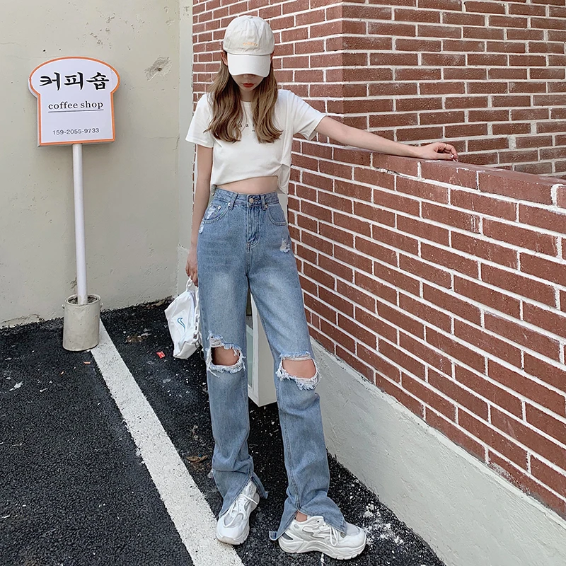 S-5XL plus size jeans women's big ripped high-waist slit wide-leg pants women's loose-fitting summer 2021 hot sale
S-5XL plus size jeans women's big ripped high-waist slit wide-leg pants women's loose-fitting summer 2021 hot sale