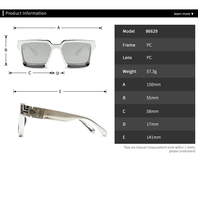 AOZE2020 fashion Luxury Decoration Square Style Sunglasses ins Cool Popular unisex brand Design Sunglasses Oculos De Sol 86229
AOZE2020 fashion Luxury Decoration Square Style Sunglasses ins Cool Popular unisex brand Design Sunglasses Oculos De Sol 86229