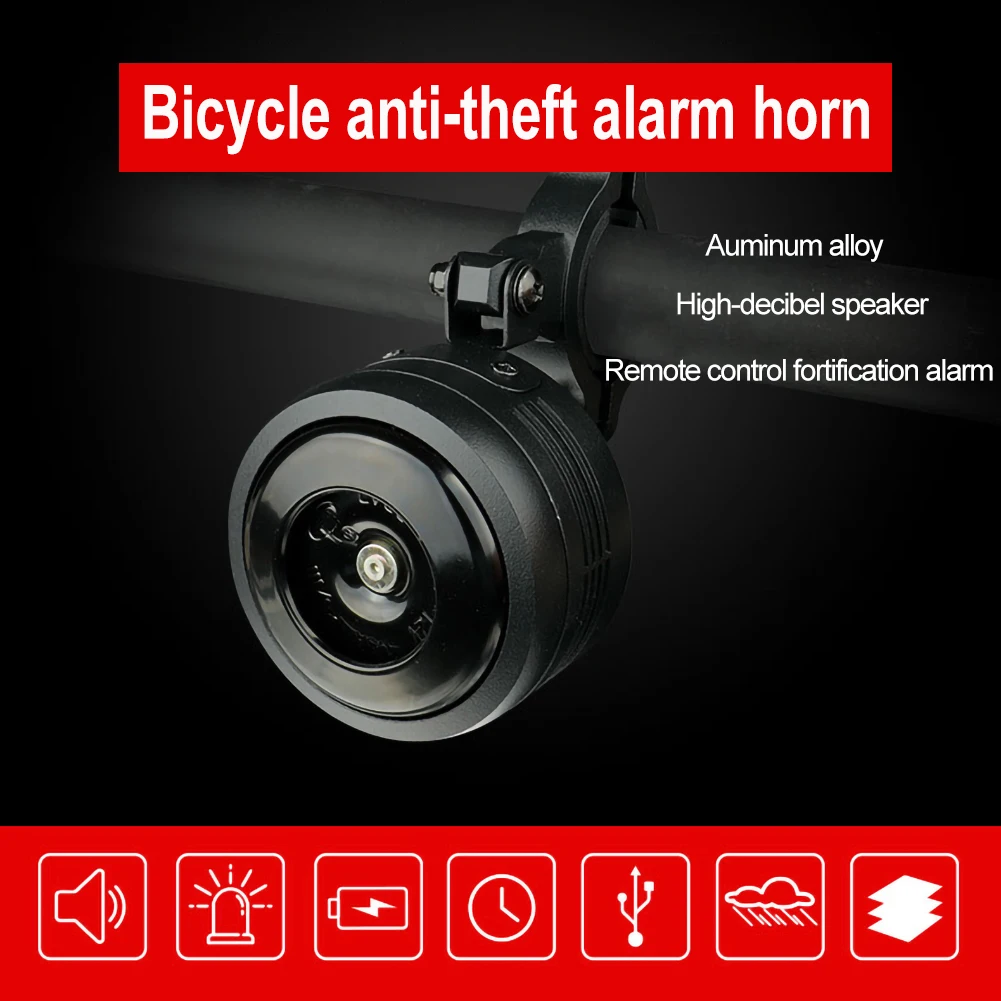 125db USB Charge bicycle bell bicycle scooter horn 1300mAH alarm bell with alarm and remote control
125db USB Charge bicycle bell bicycle scooter horn 1300mAH alarm bell with alarm and remote control