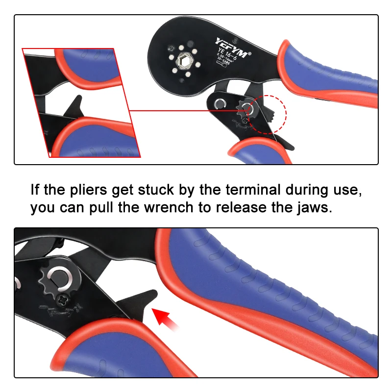 YEFYM Ferrule Crimping Pliers 0.08-16mm 30AWG-5AWG wire crimper tools Mini portable automatic High precision electrical tools
YEFYM Ferrule Crimping Pliers 0.08-16mm 30AWG-5AWG wire crimper tools Mini portable automatic High precision electrical tools