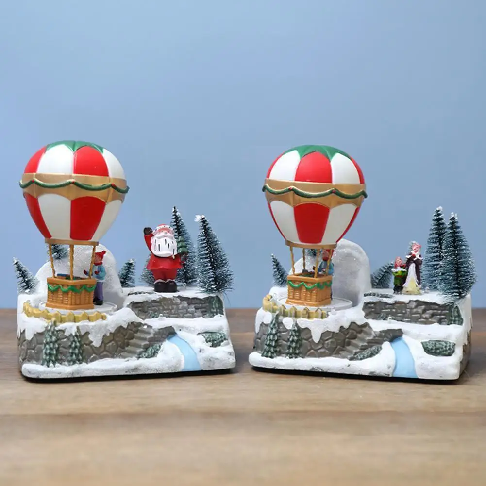 

Рождественское украшение, светящийся музыкальный дом, горячий подарок, украшение, воздушный шар в виде Санта-Клауса, модель H8U3