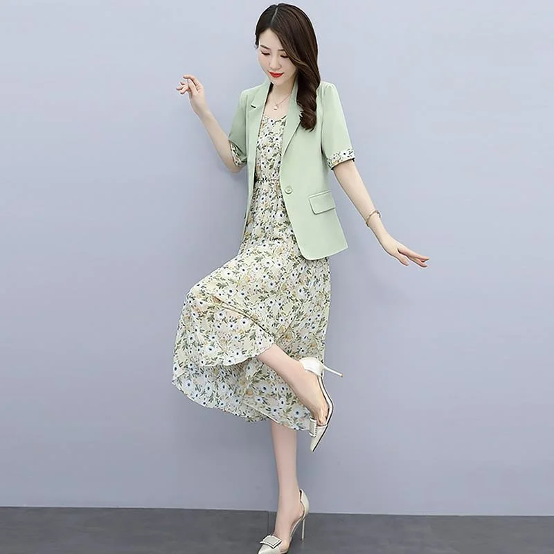 Single / Suit Women's 2021 New Summer Chiffon Blazer Suspender Dress Temperament Two Piece Suit Skirt
Single / Suit Women's 2021 New Summer Chiffon Blazer Suspender Dress Temperament Two Piece Suit Skirt
