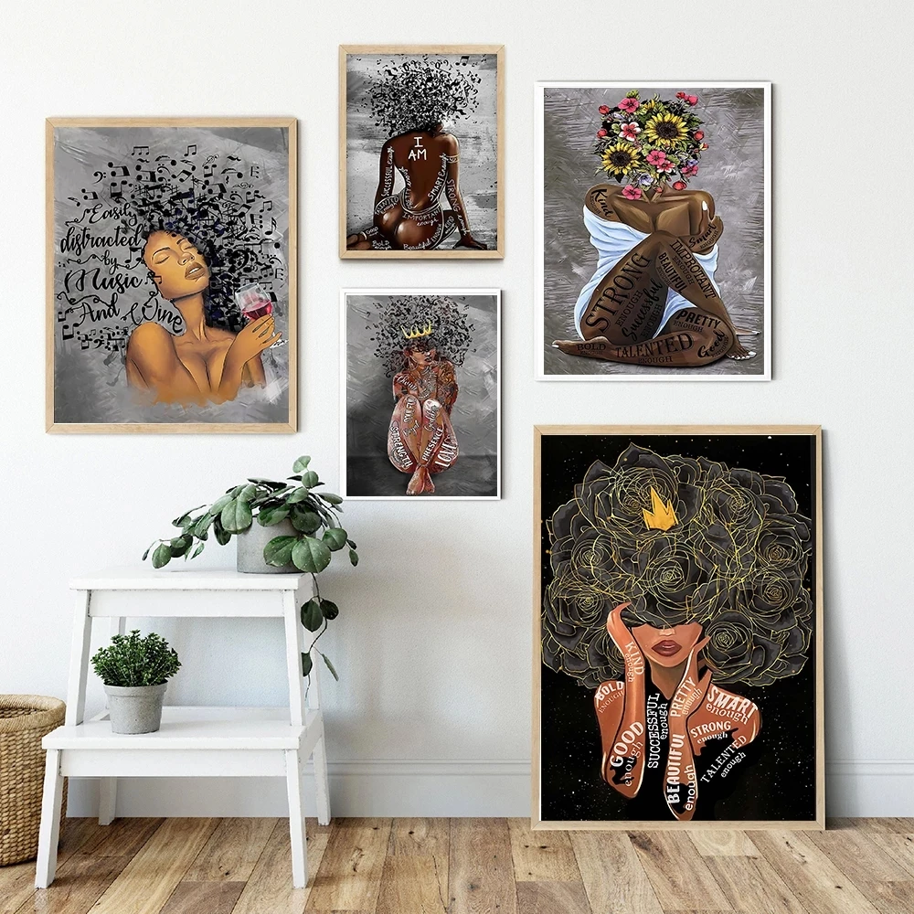 Black Woman Art Print Canvas Painting Poster Print African American Black Girl Queen Power Painting For Decorating Living Room
Black Woman Art Print Canvas Painting Poster Print African American Black Girl Queen Power Painting For Decorating Living Room