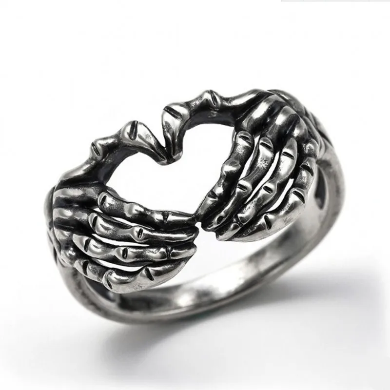 Charm Hand with Heart Rings Silver Plated for Men Punk Gothic Creative Skeleton Couple Ring Women Hip Hop Band Jewelry Gift
Charm Hand with Heart Rings Silver Plated for Men Punk Gothic Creative Skeleton Couple Ring Women Hip Hop Band Jewelry Gift