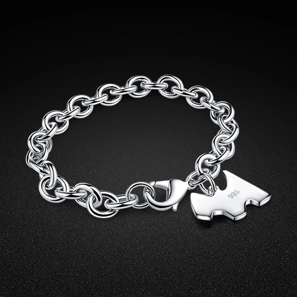 925 Sterling Silver Bracelet Puppy Pendant Silver Bracelet A birthday present Eternity Bracelet Stylish Silver
925 Sterling Silver Bracelet Puppy Pendant Silver Bracelet A birthday present Eternity Bracelet Stylish Silver