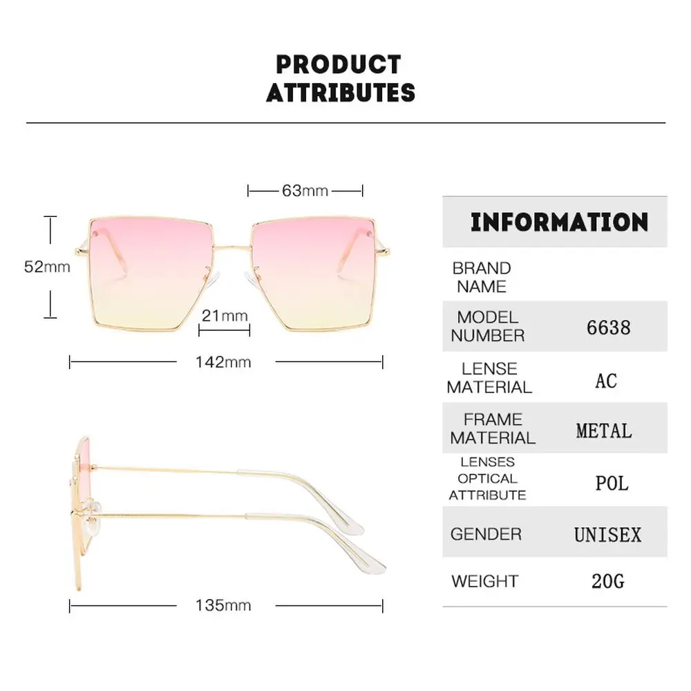 WOENFEL Gradient Square Sunglasses Women Vintage Retro Sun Glasses Fashion Designer Luxury Brand Classic Rectangular Eyewear
WOENFEL Gradient Square Sunglasses Women Vintage Retro Sun Glasses Fashion Designer Luxury Brand Classic Rectangular Eyewear