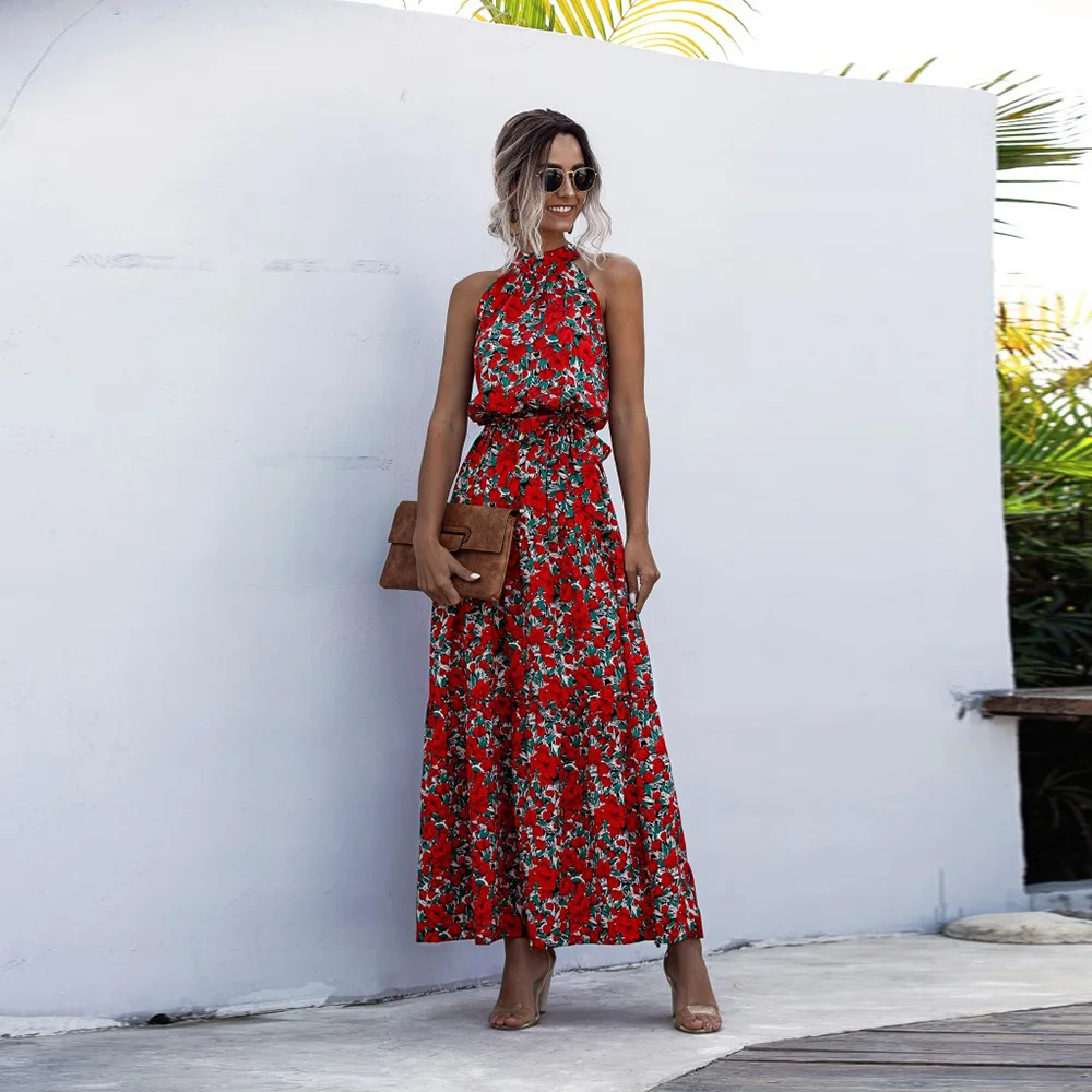Women Polka Dot Floral Print Long Dress Sexy Halter Off Shoulder Sashes Robe Elegant Casual Boho Bandage Holiday Maxi Vestidos
Women Polka Dot Floral Print Long Dress Sexy Halter Off Shoulder Sashes Robe Elegant Casual Boho Bandage Holiday Maxi Vestidos
