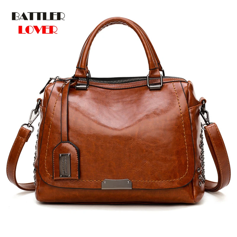 Women Leather Handbags Rivets Designer Female Shoulder Bags Big Capacity Travel Crossbody Bag For Ladies Casual Totes Purse 2021
Women Leather Handbags Rivets Designer Female Shoulder Bags Big Capacity Travel Crossbody Bag For Ladies Casual Totes Purse 2021