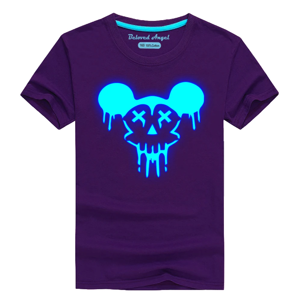 Детские светящиеся футболки с коротким рукавом, для мальчиков и девочек 
Детские светящиеся футболки с коротким рукавом, для мальчиков и девочек