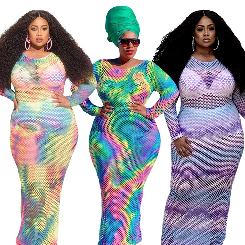 Plus Size XL-5XL Women Dress Long Sleeve Gauze See-through Bodycon Night Club Sexy Beach Print Long Dresses Women
Plus Size XL-5XL Women Dress Long Sleeve Gauze See-through Bodycon Night Club Sexy Beach Print Long Dresses Women