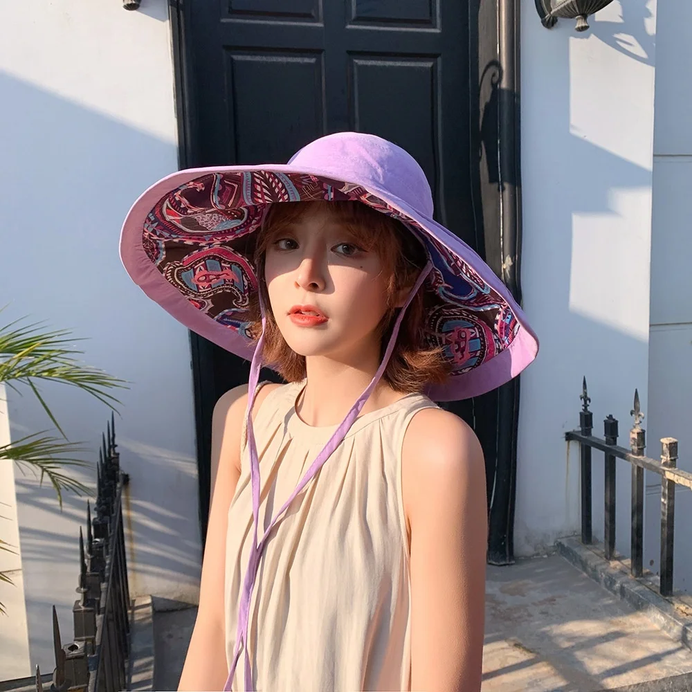 Summer Women Fashion Sunscreen Casual Wide Brim Cotton Double-Sided Hat Lady Beach Sun Caps
Summer Women Fashion Sunscreen Casual Wide Brim Cotton Double-Sided Hat Lady Beach Sun Caps