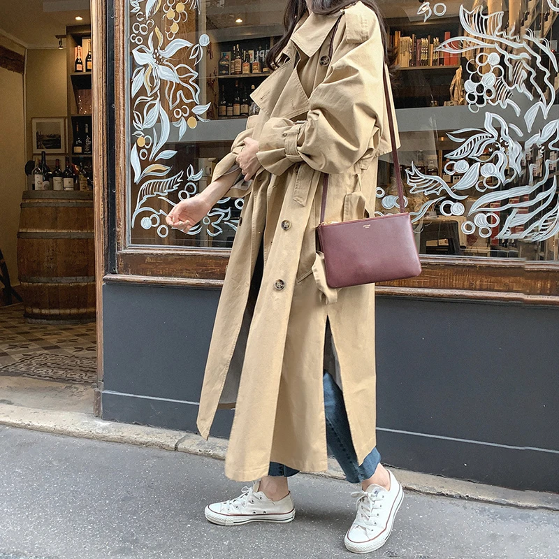 Long Sleeve Loose Streetwear Medium Long Trench Coat Feminino Split Side Oversized Casual Double breasted Spring Coat for Women
Long Sleeve Loose Streetwear Medium Long Trench Coat Feminino Split Side Oversized Casual Double breasted Spring Coat for Women