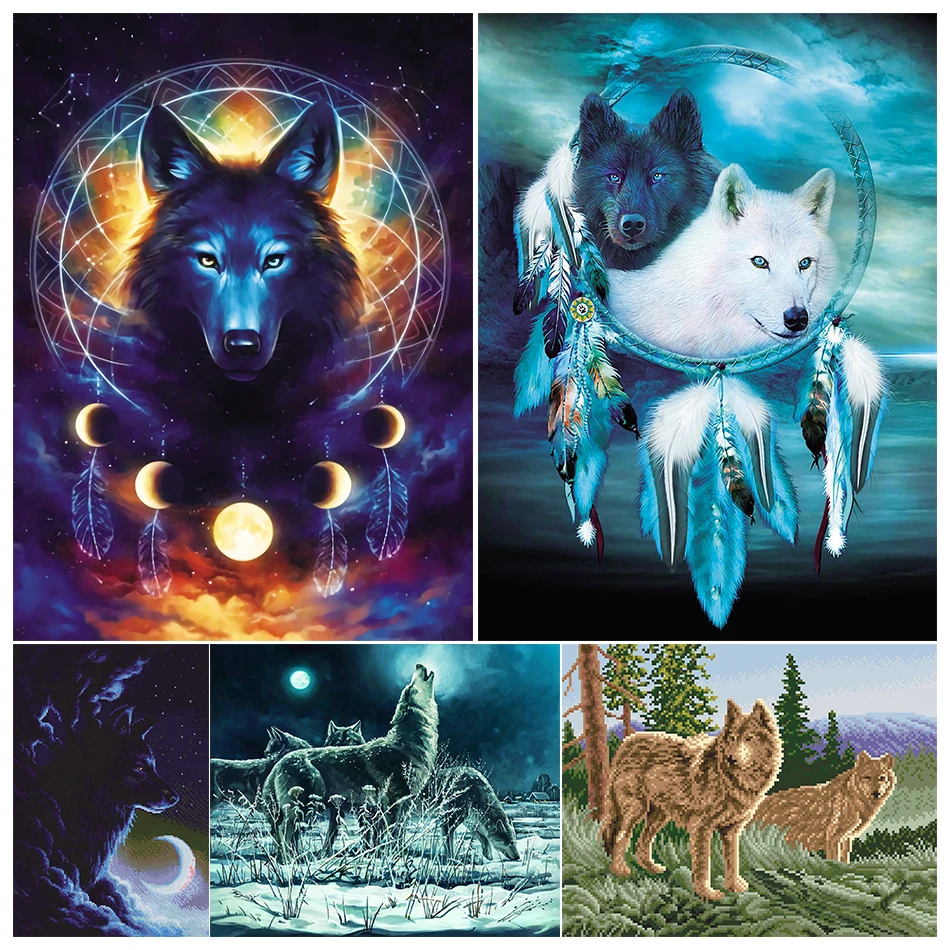 DIY 5D Diamond Painting Animal Wolfs Cross Stitch Painting Full Drill Embroidery Mosaic Art Picture of Rhinestones Home Decor
DIY 5D Diamond Painting Animal Wolfs Cross Stitch Painting Full Drill Embroidery Mosaic Art Picture of Rhinestones Home Decor