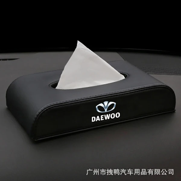 1 шт. новый стиль автомобиля PU качественная коробка для салфеток логотипа Daewoo Winstom