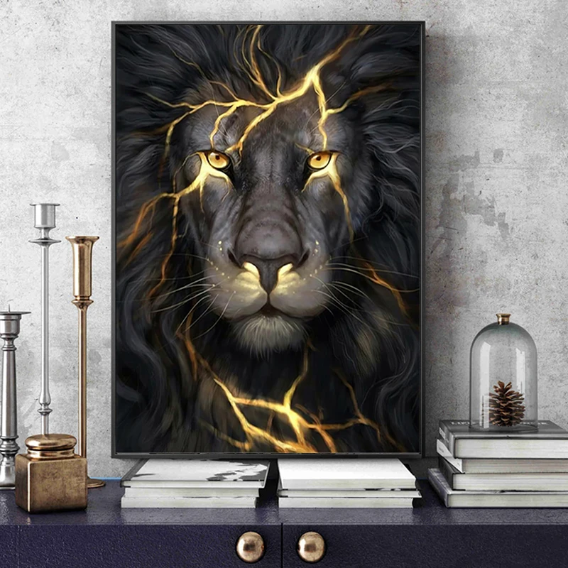 Black Gold Wild Lion Animal Poster Canvas Painting on The Wall Art Prints Living Room Interior Home Decoration Home Decor
Black Gold Wild Lion Animal Poster Canvas Painting on The Wall Art Prints Living Room Interior Home Decoration Home Decor