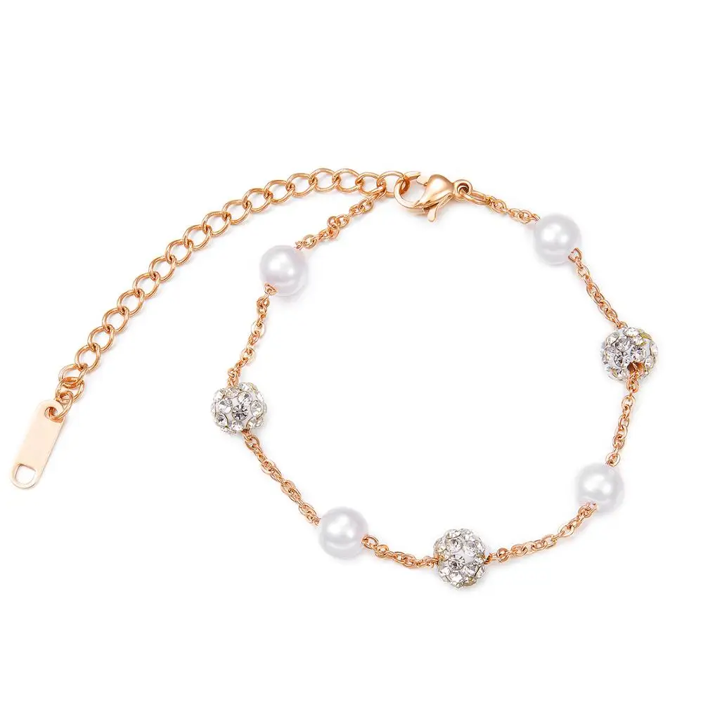 Trendy Circle Cubic Zirconia Shinning White Pearl Charm Bracelets For Women Bohemia Stainless Steel Link & Chain Beach Bracelet
Trendy Circle Cubic Zirconia Shinning White Pearl Charm Bracelets For Women Bohemia Stainless Steel Link & Chain Beach Bracelet