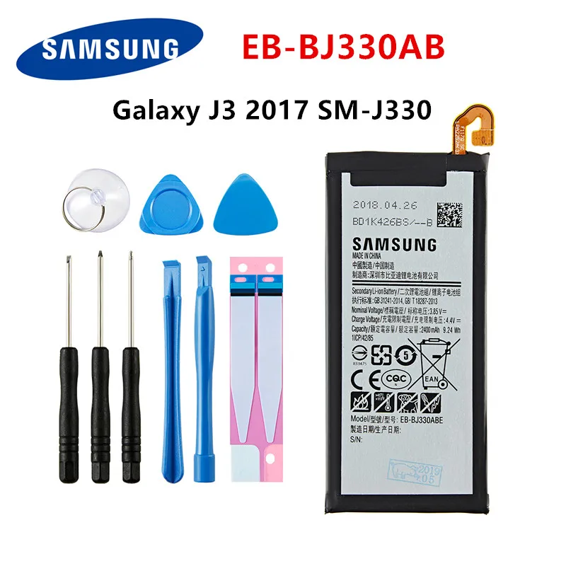 

SAMSUNG Orginal EB-BJ330ABE 2400mAh Battery for Samsung Galaxy J3 2017 SM-J330 J3300 SM-J3300 SM-J330F J330FN J330G J330L +Tools