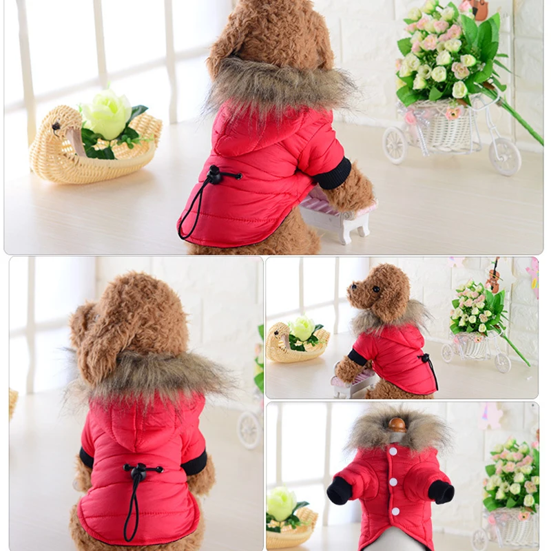 Зимняя теплая одежда для собак куртка ветрозащитная Толстовка и щенков домашних