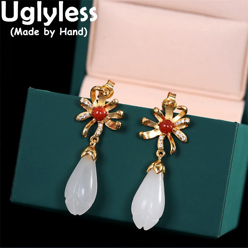 Uglyless Natural Jade Magnolia Earrings for Women Blooming Flowers Agate Earrings 925 Silver Brincos Gemstones Fashion Jewelry
Uglyless Natural Jade Magnolia Earrings for Women Blooming Flowers Agate Earrings 925 Silver Brincos Gemstones Fashion Jewelry