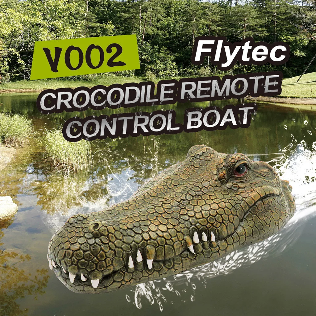 Flytec V002 2 4G имитация головы крокодила RC лодка водный гоночный пульт дистанционного