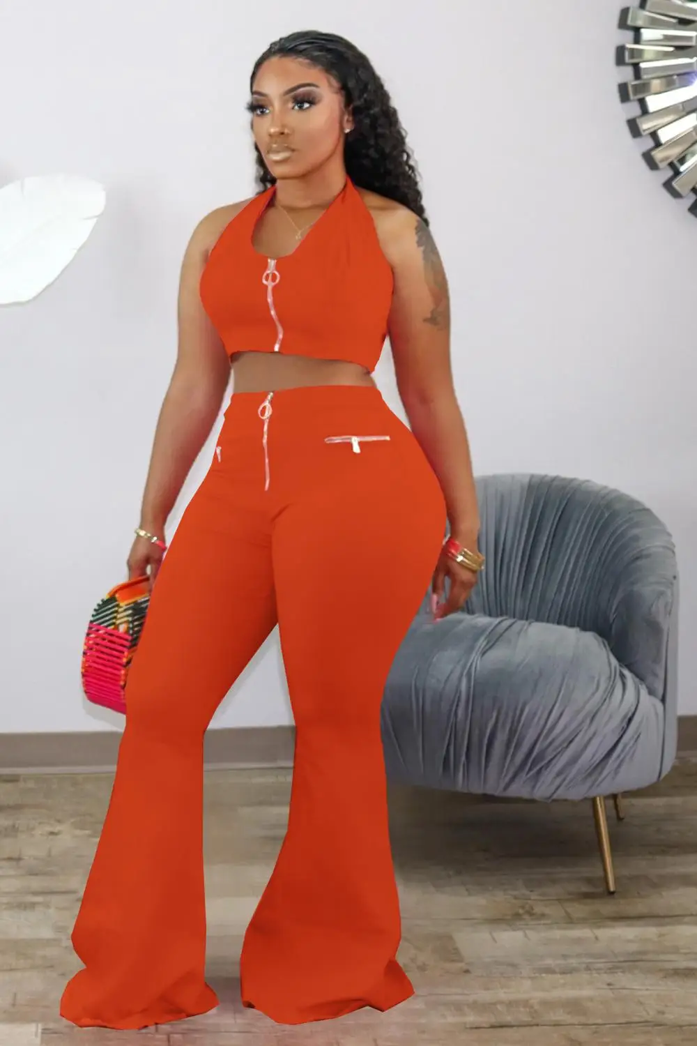 Women Set Clothing For Summer Sexy Fashion Tank Crop Top + High Waist Flare Pants Trousers Plus Size Party Night Club Outfits
Women Set Clothing For Summer Sexy Fashion Tank Crop Top + High Waist Flare Pants Trousers Plus Size Party Night Club Outfits