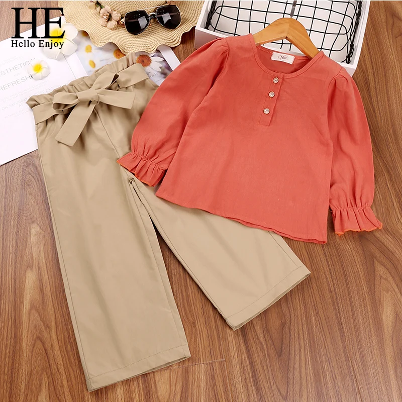 HE Hello Enjoy 2Pcs Kids Toddler Baby Girls Clothes Sets Long Sleeve Round Neck Button long-sleeve shirt + Khaki Trousers Outfit
HE Hello Enjoy 2Pcs Kids Toddler Baby Girls Clothes Sets Long Sleeve Round Neck Button long-sleeve shirt + Khaki Trousers Outfit