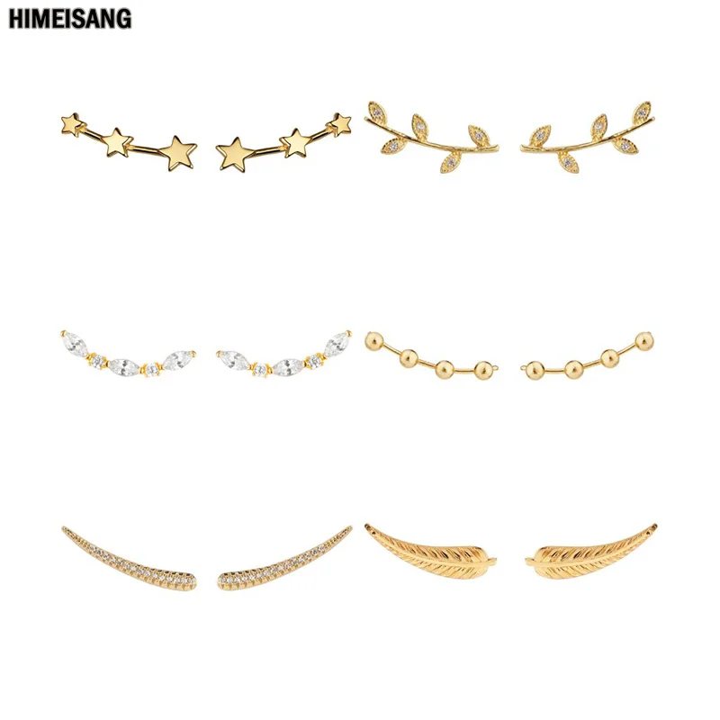 Silver Gold Filled Ear Jackets Climbers Clip Earrings Women CZ Zircon Irregular Stud Earring Earcuffs Men Jewelry Wholesale 
Silver Gold Filled Ear Jackets Climbers Clip Earrings Women CZ Zircon Irregular Stud Earring Earcuffs Men Jewelry Wholesale