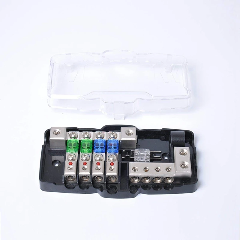 Multi-functional LED Car Audio Stereo ANL Fuse Holder Distribution 0/4ga 4 Way Fuses Box Block 30A 60A 80Amp
Multi-functional LED Car Audio Stereo ANL Fuse Holder Distribution 0/4ga 4 Way Fuses Box Block 30A 60A 80Amp