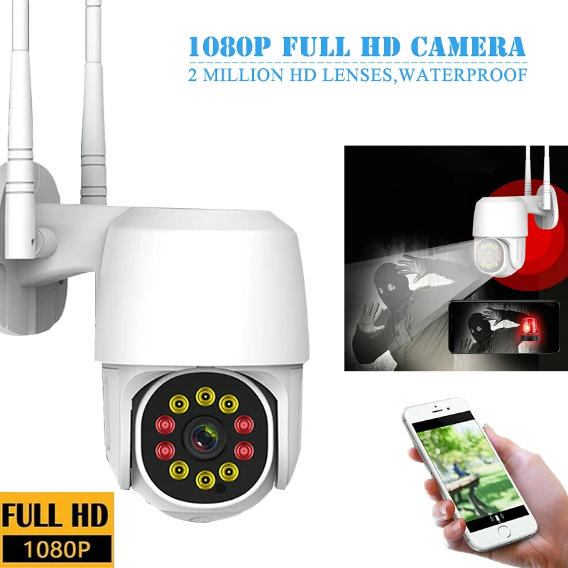 1pc 1080P Smart WiFi IP Camera Wireless HD PTZ Network Camera 10LED IR Digital Cam Built-in Microphone Speaker For Home Security
1pc 1080P Smart WiFi IP Camera Wireless HD PTZ Network Camera 10LED IR Digital Cam Built-in Microphone Speaker For Home Security