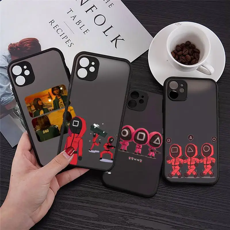 Squid Game Pink Soldiers Phone Case Transparent Matte for iPhone 7 8 11 12 s mini pro X XS XR MAX Plus Clear mobile bag
Squid Game Pink Soldiers Phone Case Transparent Matte for iPhone 7 8 11 12 s mini pro X XS XR MAX Plus Clear mobile bag