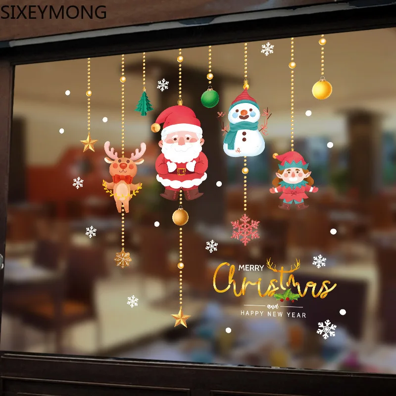 Christmas Door and Window Decorations Shop Window Glass Scene Layout Santa Claus Elk Snowman
Christmas Door and Window Decorations Shop Window Glass Scene Layout Santa Claus Elk Snowman