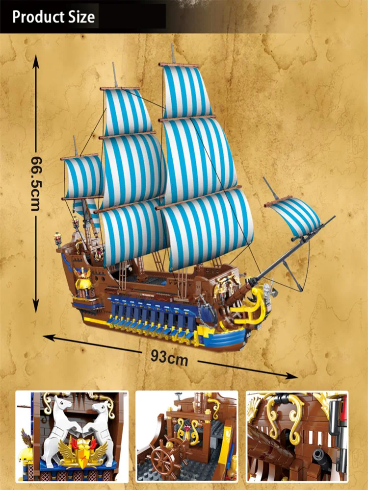 NEW Adventure Paddle Blue sail pirate ship Building Blocks 3265pcs Constructor technical blocks building model designer for boy
NEW Adventure Paddle Blue sail pirate ship Building Blocks 3265pcs Constructor technical blocks building model designer for boy