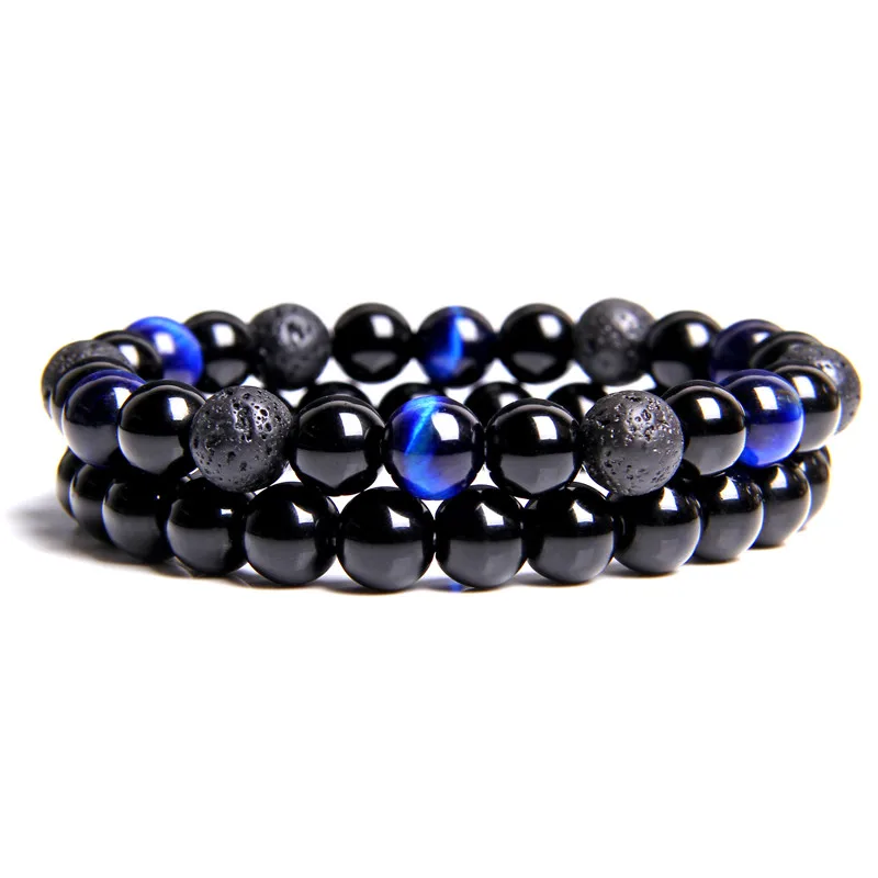 Trendy 2pcs/Set Fashion Men Bracelet Sets Tiger Eye Lava Black Onxy Natural Stone Strand Beads Bracelet For Men Jewelry Pulsera
Trendy 2pcs/Set Fashion Men Bracelet Sets Tiger Eye Lava Black Onxy Natural Stone Strand Beads Bracelet For Men Jewelry Pulsera