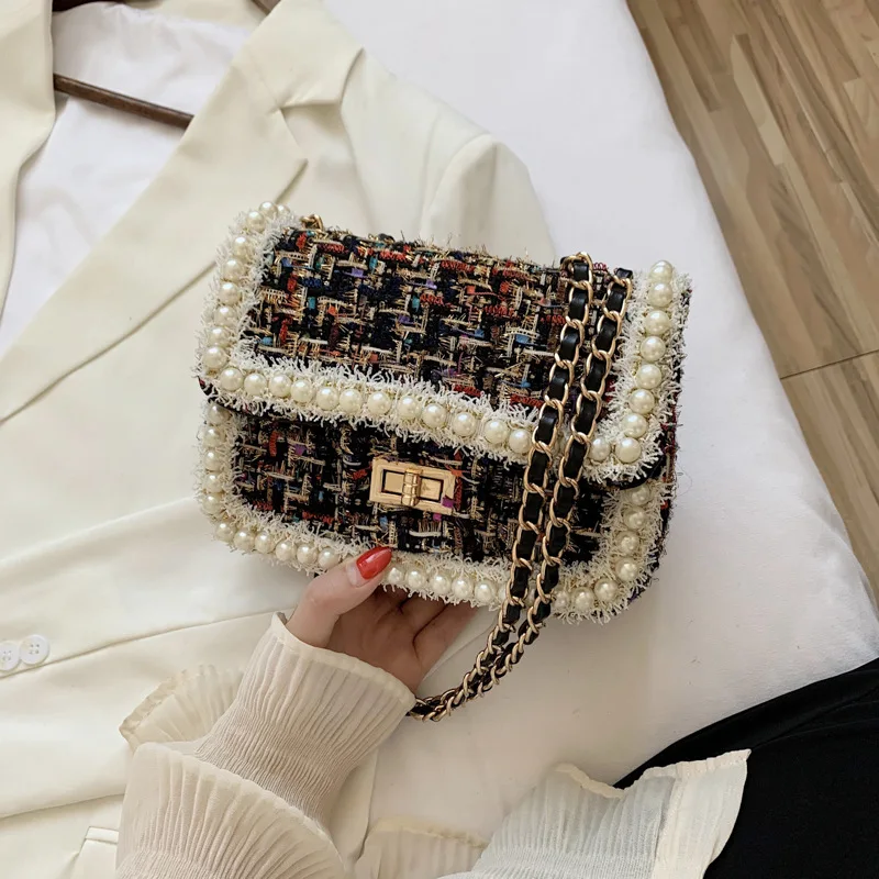 Luxury Design Weaving Woolen Pearls Chain Women Crossbody Bags Fashion Ladies Shoulder Messenger Bag Clutches Female Purses
Luxury Design Weaving Woolen Pearls Chain Women Crossbody Bags Fashion Ladies Shoulder Messenger Bag Clutches Female Purses