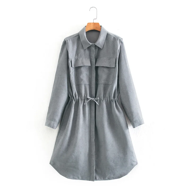 Женское Новое плотное серое платье с кулиской и большими карманами, профессиональное офисное платье, Повседневная официальная одежда
Женское Новое плотное серое платье с кулиской и большими карманами, профессиональное офисное платье, Повседневная официальная одежда