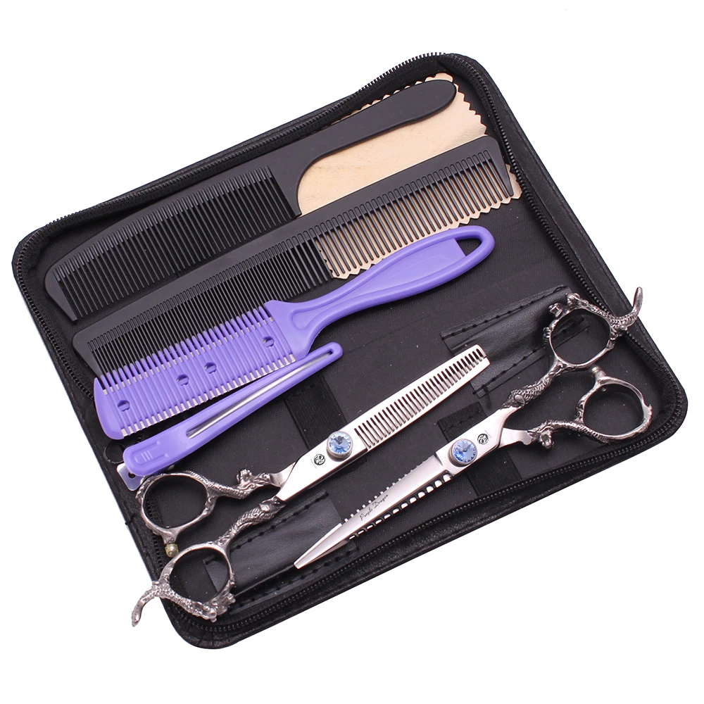 Purple Dragon Hair Scissors Set Professional 6" Purple Dragon Japan 440C Beauty Thinning Scissors Hair Cutting Shears Kit 9111#
Purple Dragon Hair Scissors Set Professional 6" Purple Dragon Japan 440C Beauty Thinning Scissors Hair Cutting Shears Kit 9111#