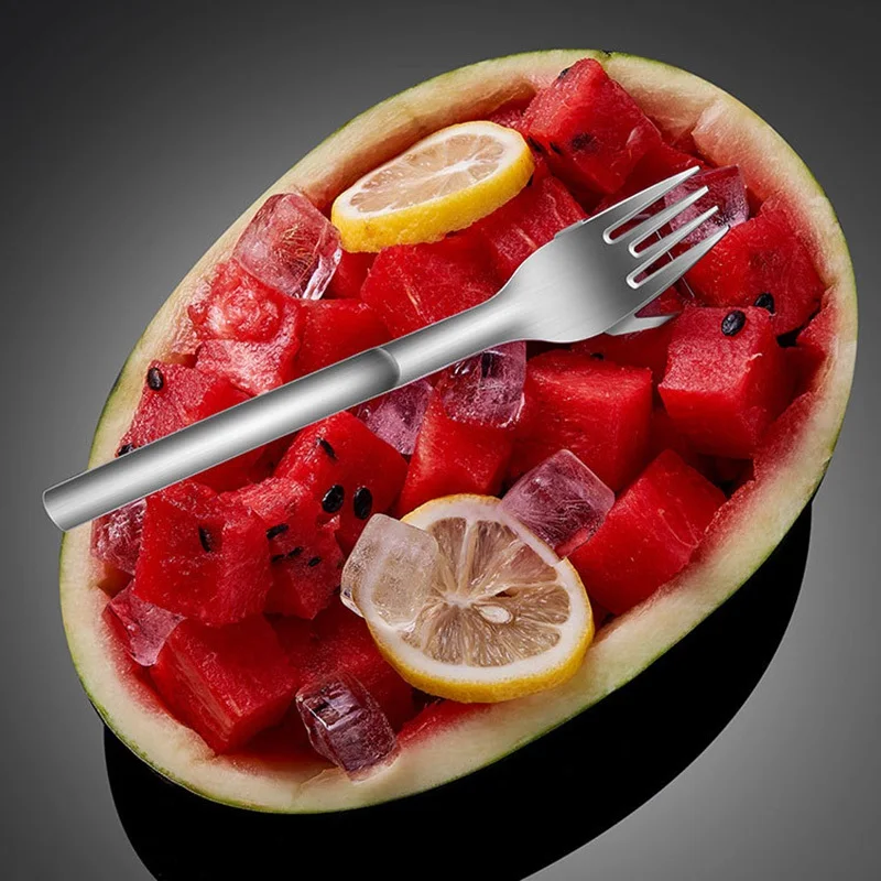 Multi-purpose Stainless Steel Melon And Fruit Cutting Fork Can Be Cut Into Pieces Creative Design Of Portable Fork For Tableware
Multi-purpose Stainless Steel Melon And Fruit Cutting Fork Can Be Cut Into Pieces Creative Design Of Portable Fork For Tableware