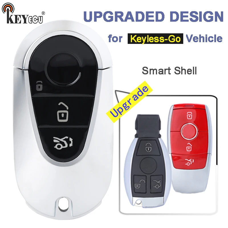 KEYECU A800 Модернизированный БЕСКЛЮЧЕВОЙ смарт-корпус с 3 кнопками дистанционного