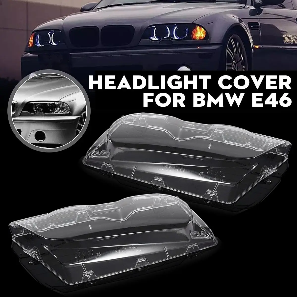 2PCS Headlight Clear Cover Front Headlamp Lens for BMW E46 2DR M3 325Ci 2001-2006 Base Coupe 2 Door 1999-2003
2PCS Headlight Clear Cover Front Headlamp Lens for BMW E46 2DR M3 325Ci 2001-2006 Base Coupe 2 Door 1999-2003