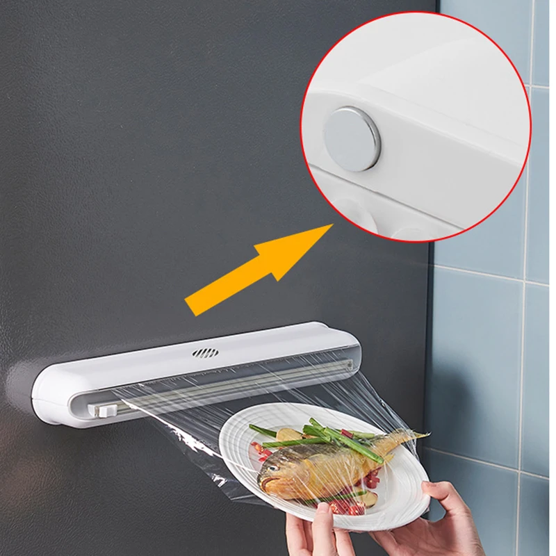 Hanging Film Cutter with Sucker Household Kitchen Supplies Foil Tin Foil Divider Cutting Box Plastic Food Wrap Dispenser HVR88
Hanging Film Cutter with Sucker Household Kitchen Supplies Foil Tin Foil Divider Cutting Box Plastic Food Wrap Dispenser HVR88