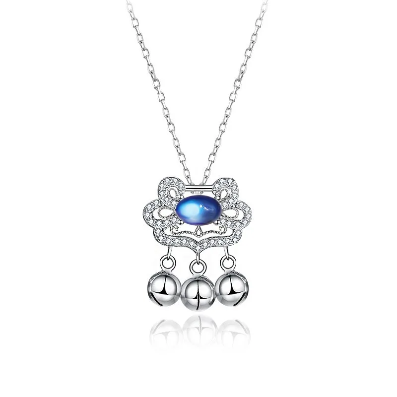 Blue Stone Peace Lock Pendant Necklace for Women Girls Statement Wedding Gift Jewelry Chinese Style Ruyi Bell Clavicle Chain
Blue Stone Peace Lock Pendant Necklace for Women Girls Statement Wedding Gift Jewelry Chinese Style Ruyi Bell Clavicle Chain