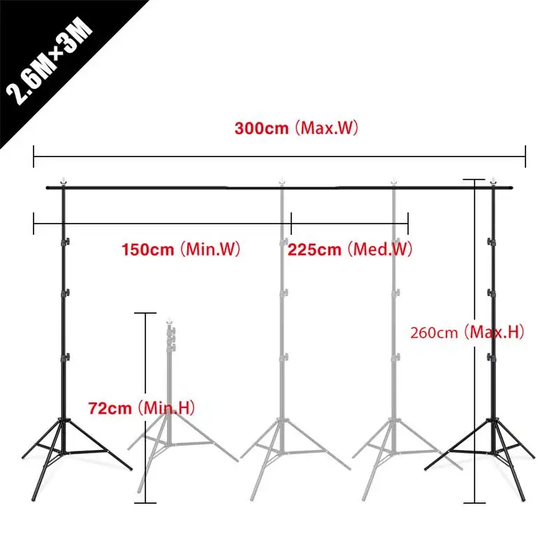 Photography Studio Backdrops Stand Portable Background Support kit for Photo Studio Muslin Backdrops Canvas with Carrying Bag
Photography Studio Backdrops Stand Portable Background Support kit for Photo Studio Muslin Backdrops Canvas with Carrying Bag