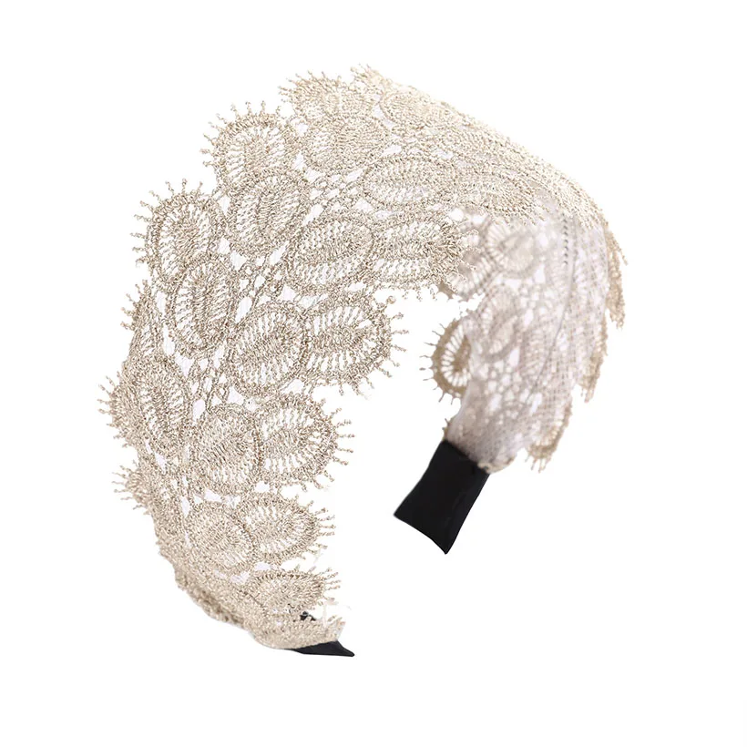Обруч для волос LEVAO с кружевом Женский повязка на голову прорезями элегантный