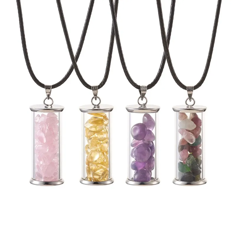 Pandahall 4pcs Pendant Necklaces Glass Bottle Chip Gemstone Beads Polyester Rope Wishing Bottle Gift Present
Pandahall 4pcs Pendant Necklaces Glass Bottle Chip Gemstone Beads Polyester Rope Wishing Bottle Gift Present
