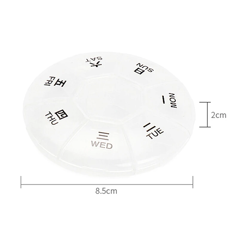 7 Days Medicine Pill Box Mini Round Portable Travel Storage Vitamin Box Sort Tablet Holder Organizer Container Cases
7 Days Medicine Pill Box Mini Round Portable Travel Storage Vitamin Box Sort Tablet Holder Organizer Container Cases